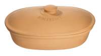 Brottopf oval aus Ton mit Deckel, in Naturfarbe Brottopf oval aus Ton mit Deckel, in Naturfarbe