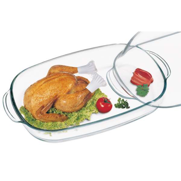 Geflügelbräter mit Deckel für knuspriges Hähnchen im