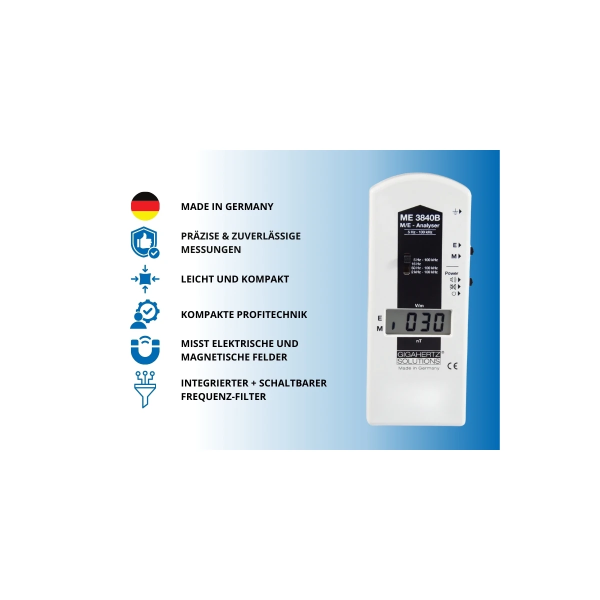 Gigahertz Solutions ME3840B Niederfrequenz-Analyser für elektrische und magnetische Felder