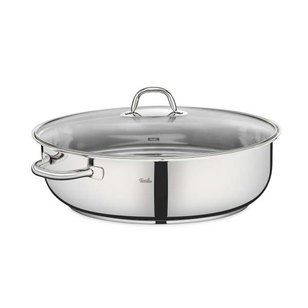 Edelstahl Bräter für Induktion & Backofen mit Glasdeckel Edelstahl Bräter für Induktion & Backofen mit Glasdeckel