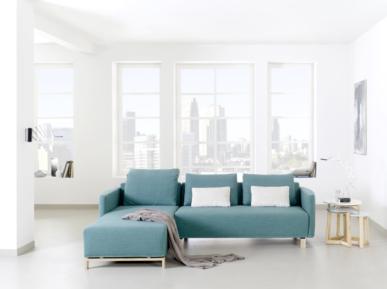 Modernes Sofa mit Recamiere 2,5 Sitzer, schadstoffgeprüft PureNature