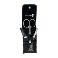 Niegeloh Maniküre Etui mit Leder Krokoprägung, Geschenk für Damen Niegeloh Maniküre Etui mit Leder Krokoprägung, Geschenk für Damen