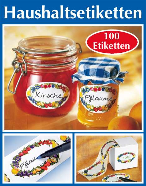 Selbstklebende Einmachetiketten mit nostalgischem Dekor