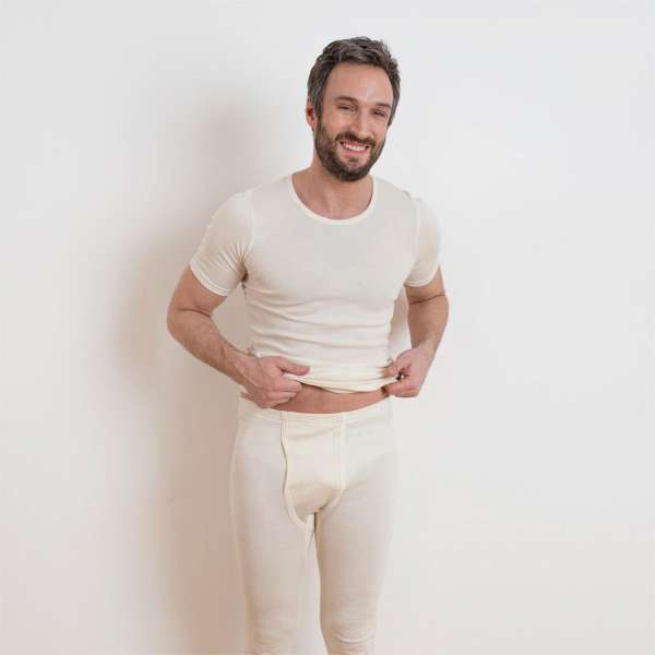 Unterhemd Herren: Kurzarm nahtlos aus Bio Baumwolle