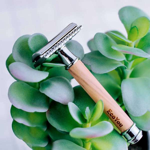 EcoYou Rasierhobel Olivenholz Holzgriff - für plastikfreies Badezimmer