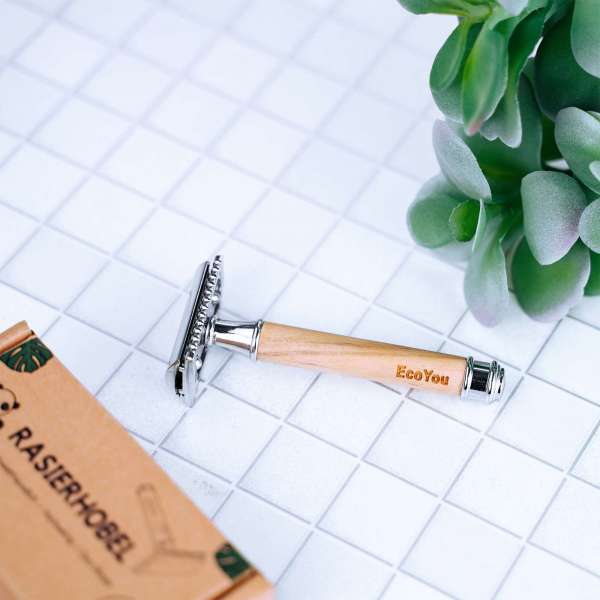 EcoYou Rasierhobel Olivenholz Holzgriff - für plastikfreies Badezimmer