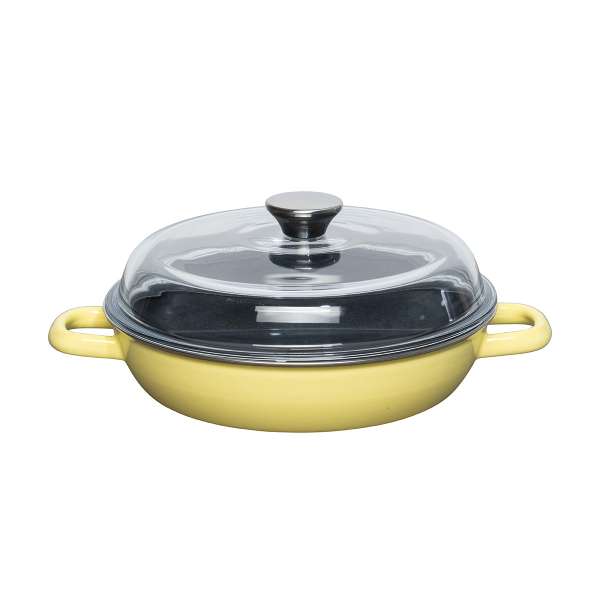 Riess Schmorpfanne 20/24/28 cm dark grey und lemon