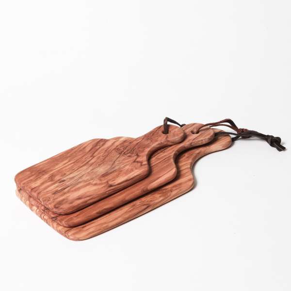 Pure Nature Holz Schneidebrett mit Griff aus feinsten Olivenholz