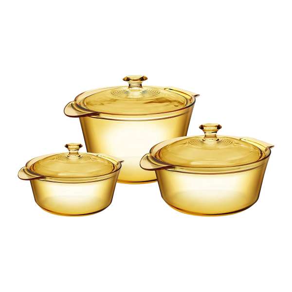 Visions Flair 6-teiliges Topf-Set aus Glaskeramik mit Deckel Visions Flair 6-teiliges Topf-Set aus Glaskeramik mit Deckel