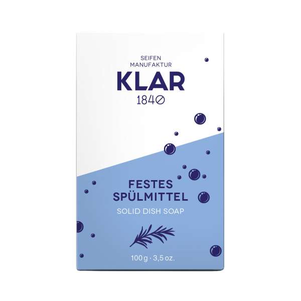 Klar Festes Geschirrspülmittel mit Natron & Rosmarinduft