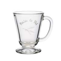 La Rochère Glas-Tasse mit Feuille de Thé mit Teeblatt Dekor La Rochère Glas-Tasse mit Feuille de Thé mit Teeblatt Dekor
