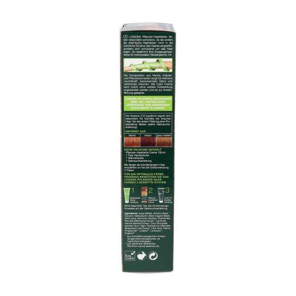 Naturhaarfarbe Logona Color Creme Kupferrot für blondes Haar
