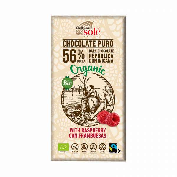 Chocolates Solé Himbeer Schokolade dunkel mit Bio Himbeeren Chocolates Solé Himbeer Schokolade dunkel mit Bio Himbeeren