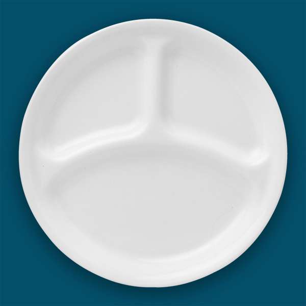 Abteilteller als Servierteller mit 3-facher Unterteilung