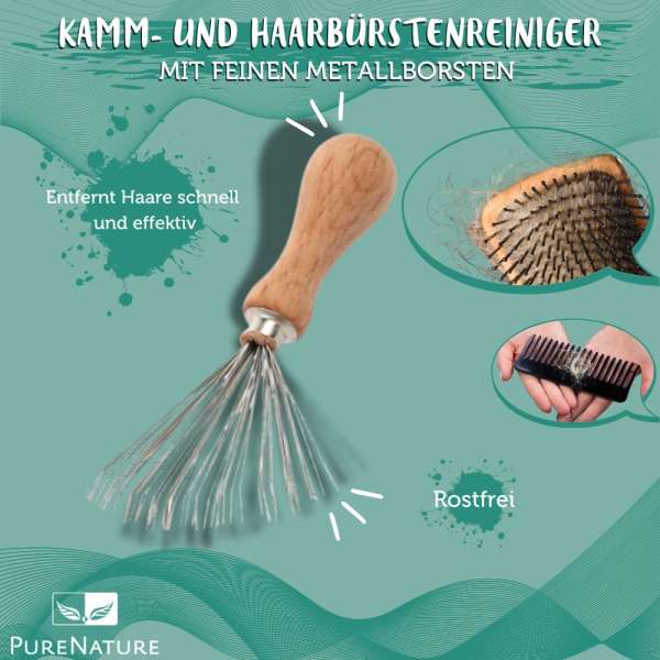 PureNature Kamm- und Haarbürstenreiniger mit feinen Metallborsten