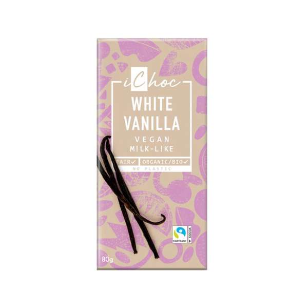 Weiße Schokolade vegan - iChoc White Vanilla - geniessen Weiße Schokolade vegan - iChoc White Vanilla - geniessen