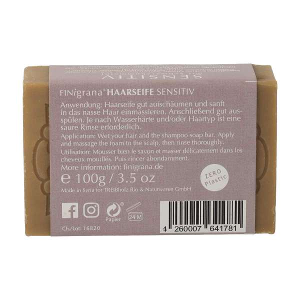 FiniGrana Aleppo Haarwaschseife mit Schwarzkümmelöl für feines Haar