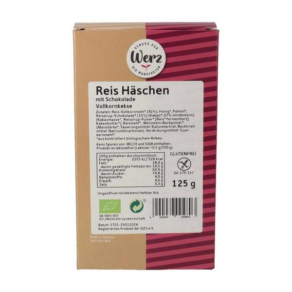 Werz Schoko Häsli Kekse - Lustige Kinderkekse, glutenfrei