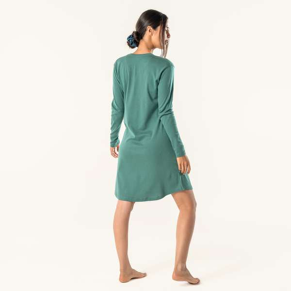 Nachthemd für Damen, Langarm, Baumwolle – von Living Crafts