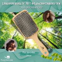 Vorschau: Langhaarbürste mit Wildschweinborsten, Paddle aus Buchenholz Vorschau: Langhaarbürste mit Wildschweinborsten, Paddle aus Buchenholz
