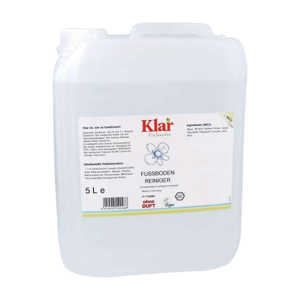 Fußbodenreiniger ohne Duftstoffe, 5 Liter Kanister Fußbodenreiniger ohne Duftstoffe, 5 Liter Kanister