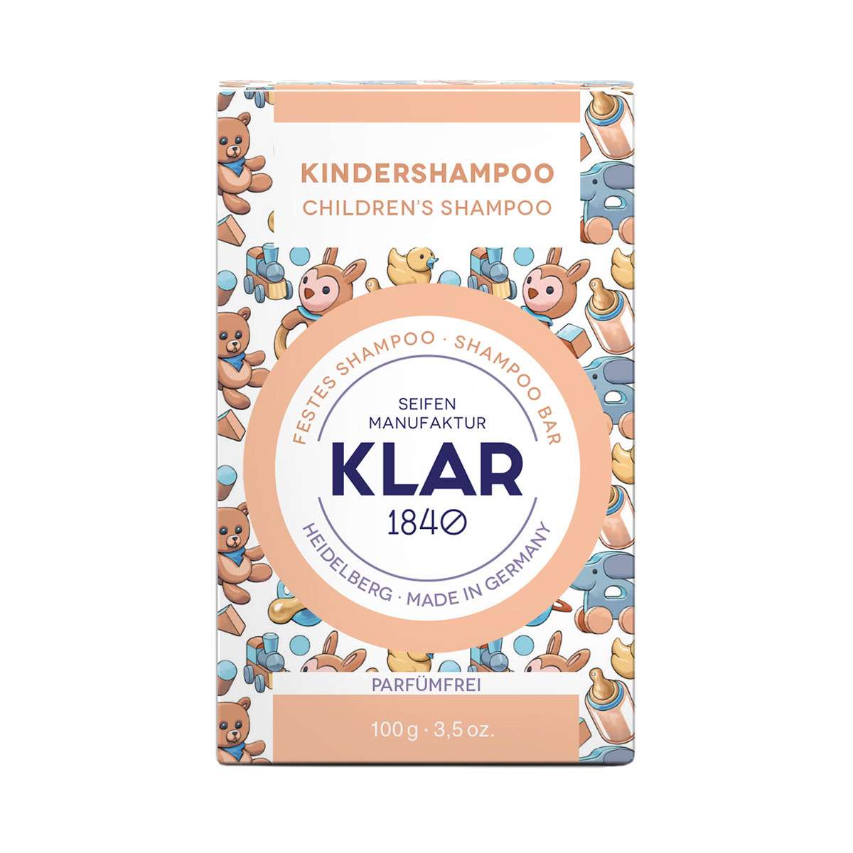 Klar's festes Kindershampoo reinigt sanft und schonend