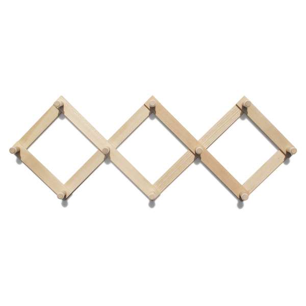 Holz Wandgarderobe mit vielen Haken - Side by Side Design Holz Wandgarderobe mit vielen Haken - Side by Side Design