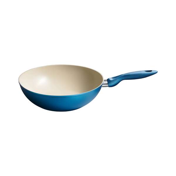 Ceramic Color keramikbeschichtete Wokpfanne blau von Kelomat Ceramic Color keramikbeschichtete Wokpfanne blau von Kelomat