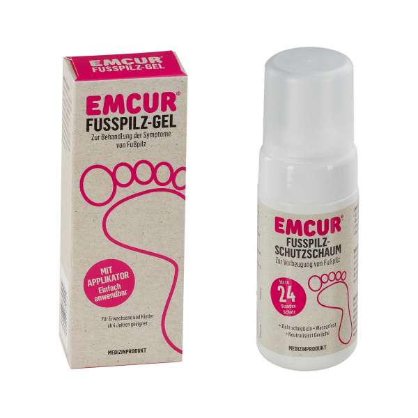 Emcur Set Fusspilz-Gel - Fusspilz-Schutzschaum gratis Emcur Set Fusspilz-Gel - Fusspilz-Schutzschaum gratis