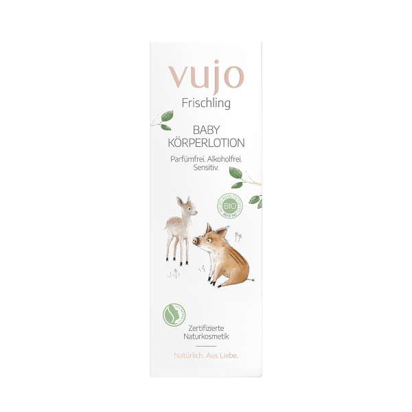Vujo Baby Körperlotion: parfümfreie Babypflege-Creme