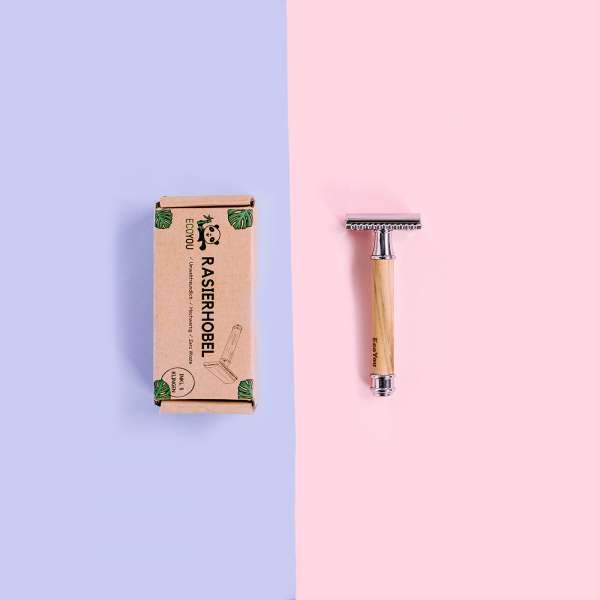 EcoYou Rasierhobel Olivenholz Holzgriff - für plastikfreies Badezimmer