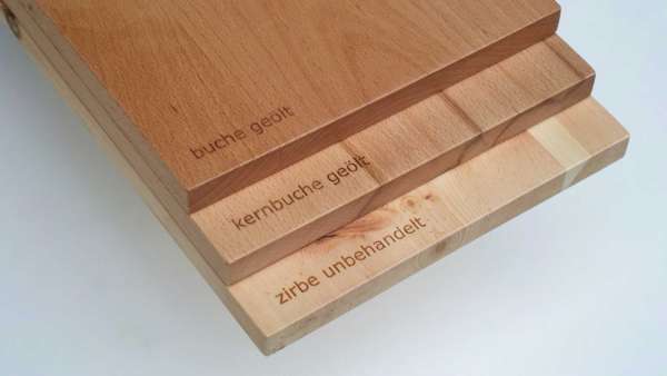 Massivholz Nachttisch aus Buche, Kernbuche oder Zirbe