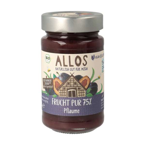 Allos Frucht Pur Pflaumenaufstrich mit Zimt & Kardamom Allos Frucht Pur Pflaumenaufstrich mit Zimt & Kardamom
