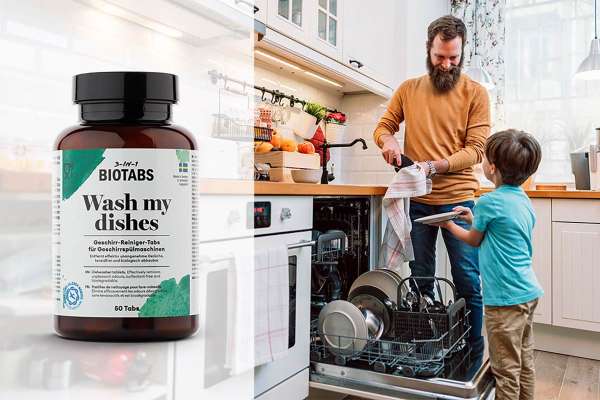 BioTabs 3in1 Spülmaschinen Tabs ohne Parfüm, 50 Stück