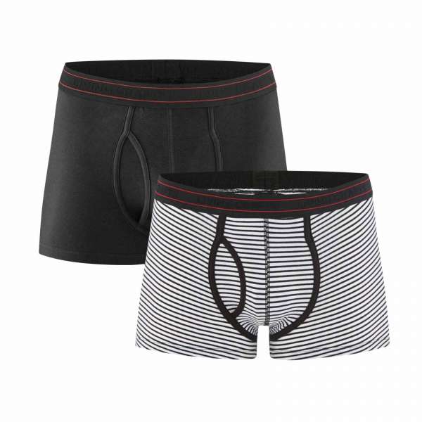 Herren Pants mit Eingriff in modischem Design im Doppelpack - Bio Herren Pants mit Eingriff in modischem Design im Doppelpack - Bio