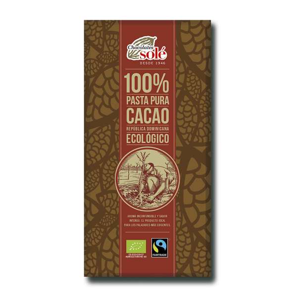 Chocolates Solé 100 % Kakao-Tafel aus Bio-Kakaomasse, vegan Chocolates Solé 100 % Kakao-Tafel aus Bio-Kakaomasse, vegan