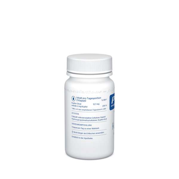 Pure Encapsulations Kupfer Kapseln (Kupfercitrat) 2mg - ohne Gelatine