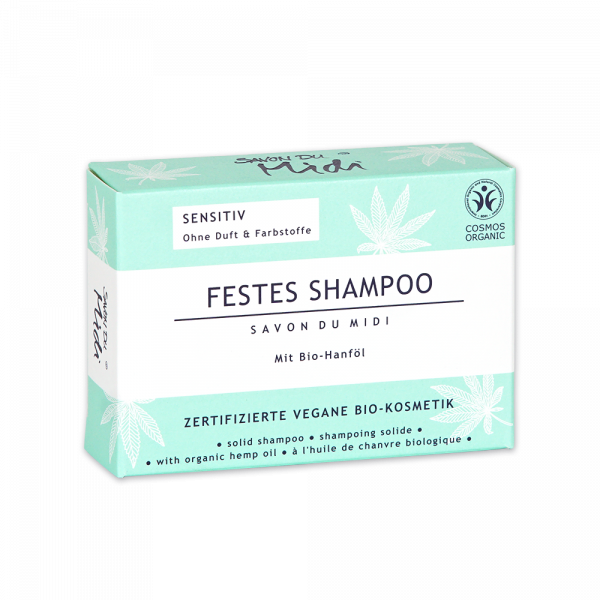 Festes Shampoo Sensitive mit Bio Hanföl von Savon du Midi Festes Shampoo Sensitive mit Bio Hanföl von Savon du Midi