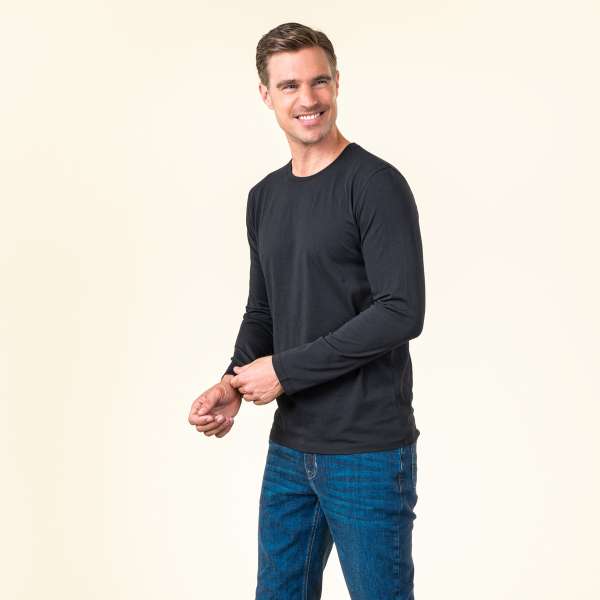 Living Crafts Herren Langarm-Shirt Terik aus Bio-Baumwolle