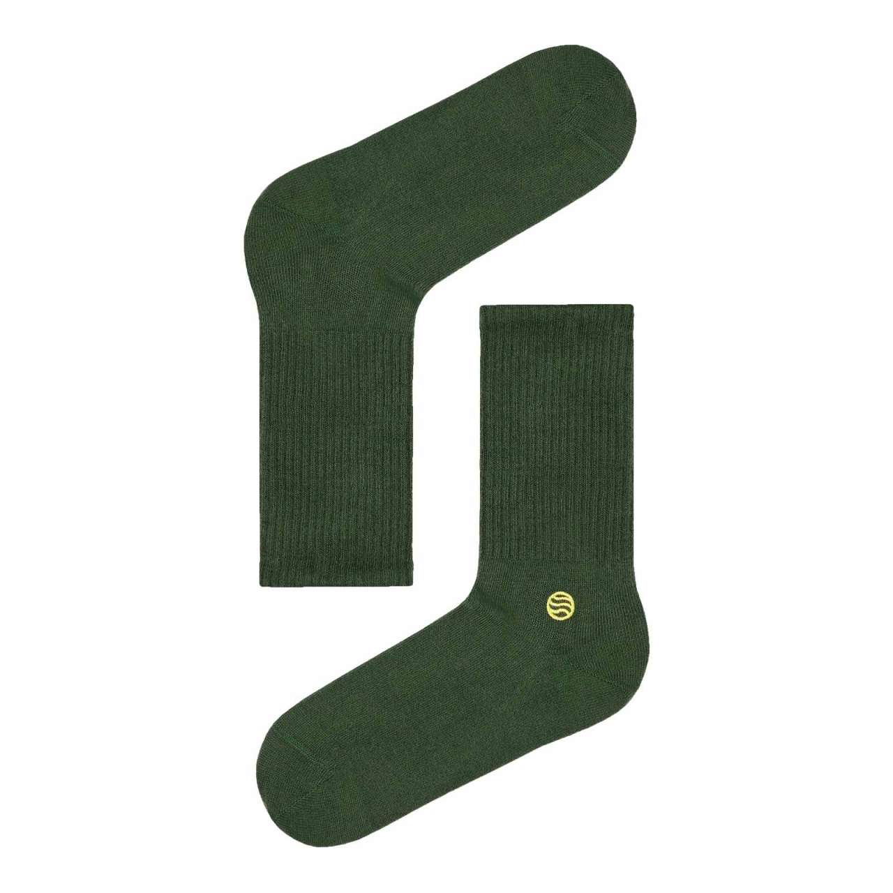 Thumbnail - Natural Vibes Basic Green: dunkelgrüne Socken in Bio-Qualität