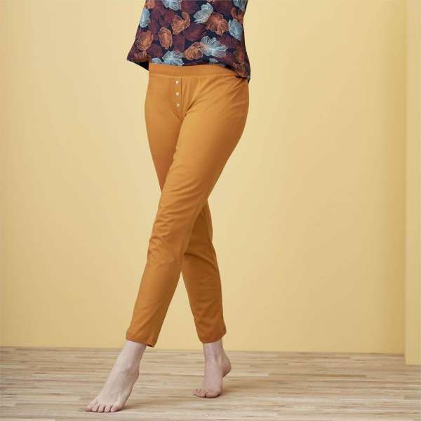 Living Crafts Damen Pyjamahose aus 100% Bio-Baumwolle in zwei Farben