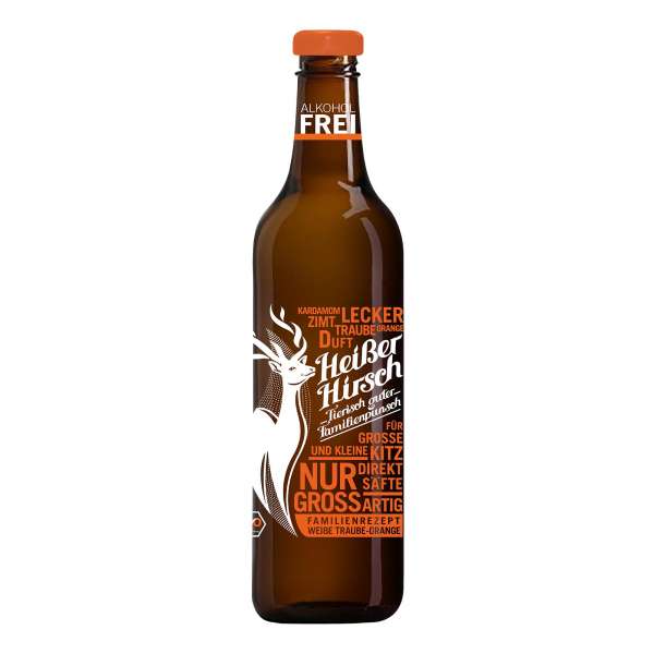 Heißer Hirsch Getränk - Alkoholfreier Bio Punsch Weiße Traube - Orange Heißer Hirsch Getränk - Alkoholfreier Bio Punsch Weiße Traube - Orange