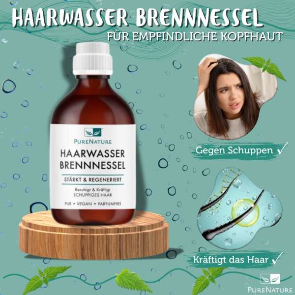 PureNature Brennnessel Haarwasser für empfindliche Kopfhaut