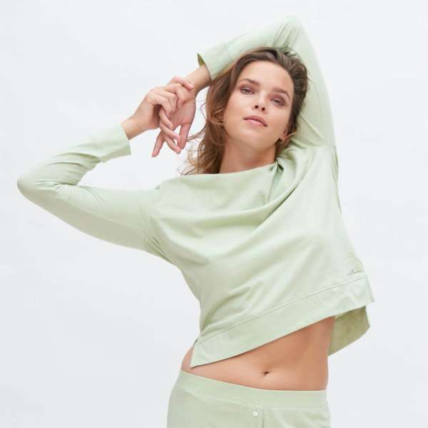 Living Crafts Damen Schlafshirt - Langarm aus Bio Baumwolle