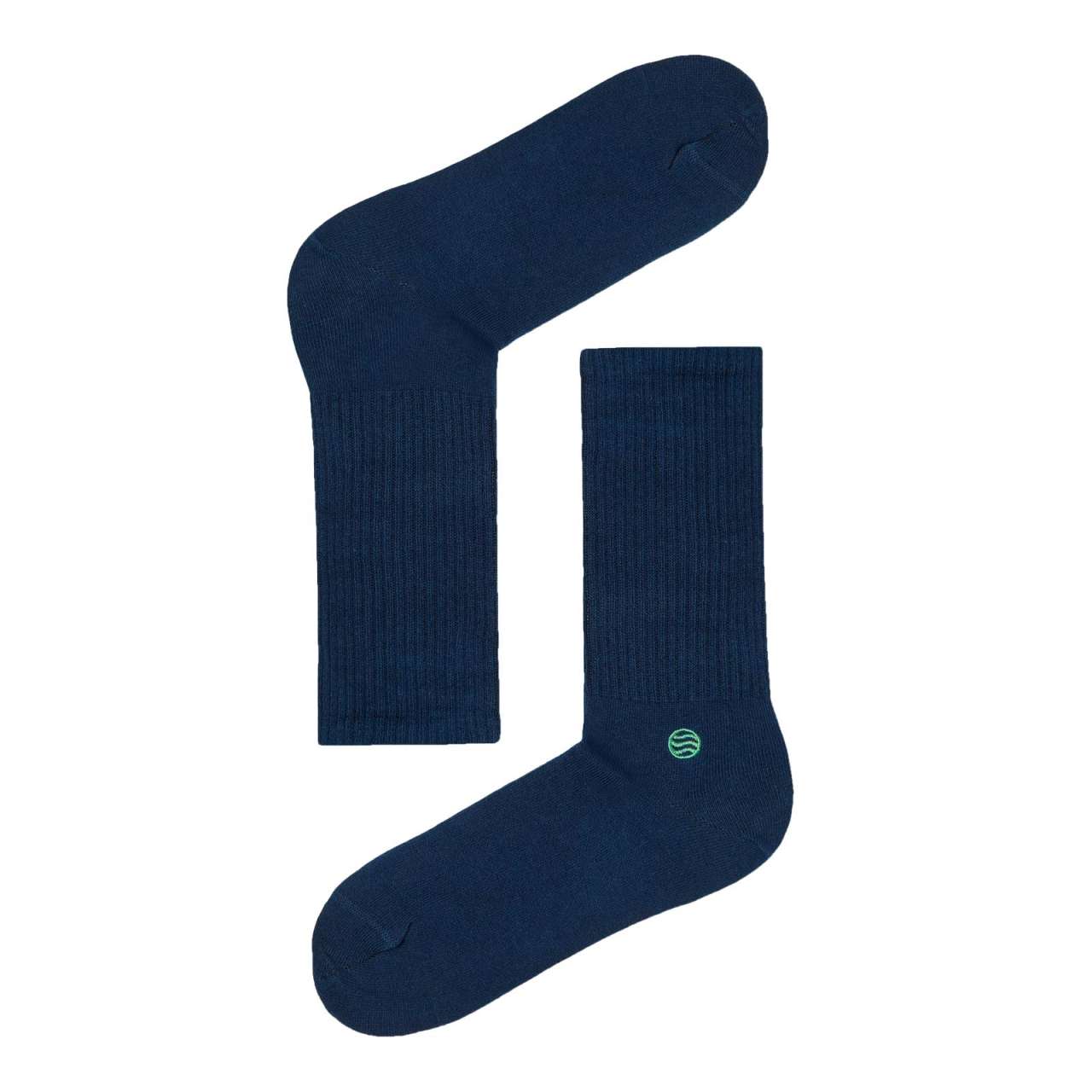 Thumbnail - Natural Vibes Basic Navy: dunkelblaue retro Sneaker-Socken