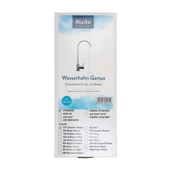 Alvito Wasserhahn Einbausatz WS8 für Untertisch Wasserfilter