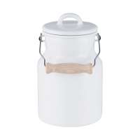 Nostalgische Milchkanne 1,5 L aus Emaille mit Holzgriff Nostalgische Milchkanne 1,5 L aus Emaille mit Holzgriff