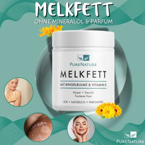 PureNature Melkfett ohne Mineralöl & Parfüm, mit Vitamin E