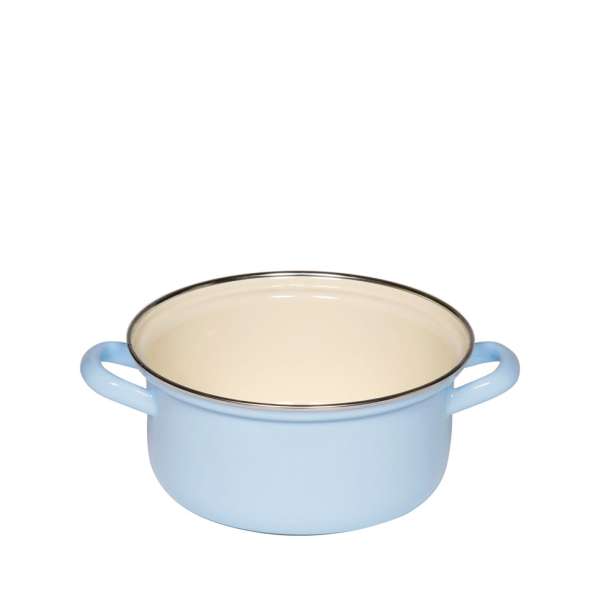 RIESS Bratentopf mit Chromrand aus Emaille – Ø 18 und 24 cm RIESS Bratentopf mit Chromrand aus Emaille – Ø 18 und 24 cm