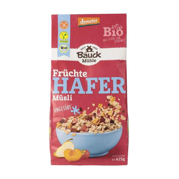Hafermüsli mit Früchten - garantiert glutenfrei von Bauckhof Hafermüsli mit Früchten - garantiert glutenfrei von Bauckhof